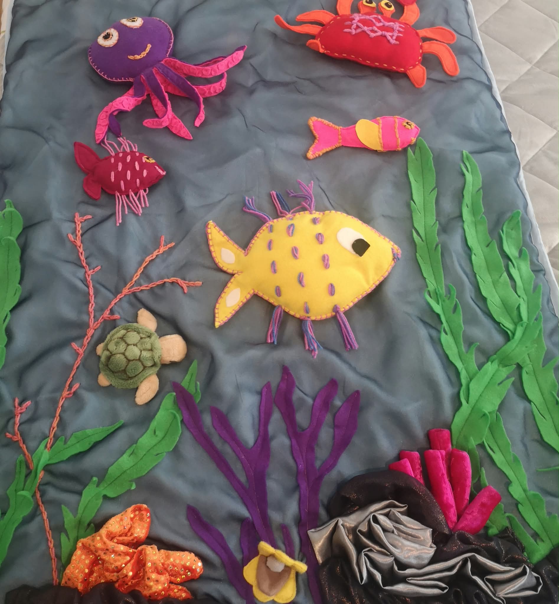 Handmade fishing themed sensory story